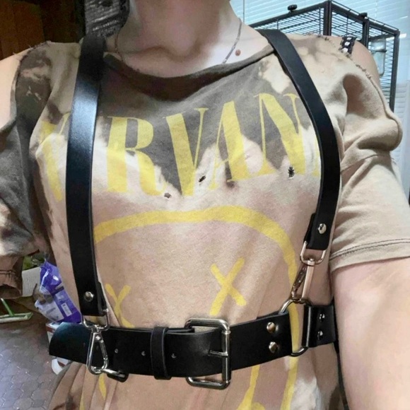 Black Harness Underbust Suspender O Ring Belt New - Picture 3 of 10